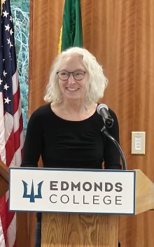 Mary Whitfield speaks at the BOT meeting on November 18, 2025