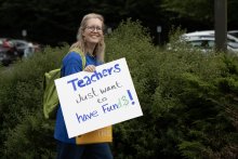 Union member rallies for fair wages